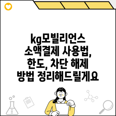 kg모빌리언스 소액결제 사용법, 한도, 차단 해제 방법 정리해드릴게요