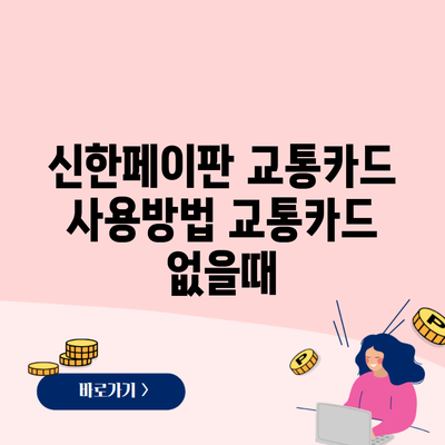 신한페이판 교통카드 사용방법 교통카드 없을때