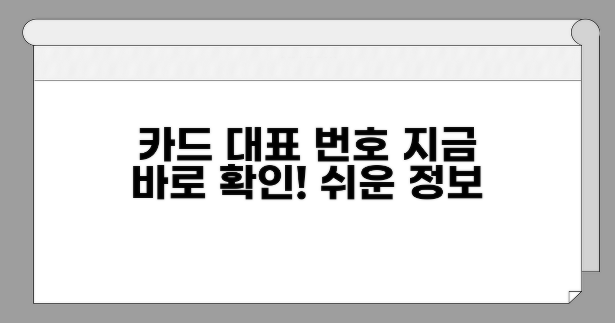 신용카드 대표번호 확인