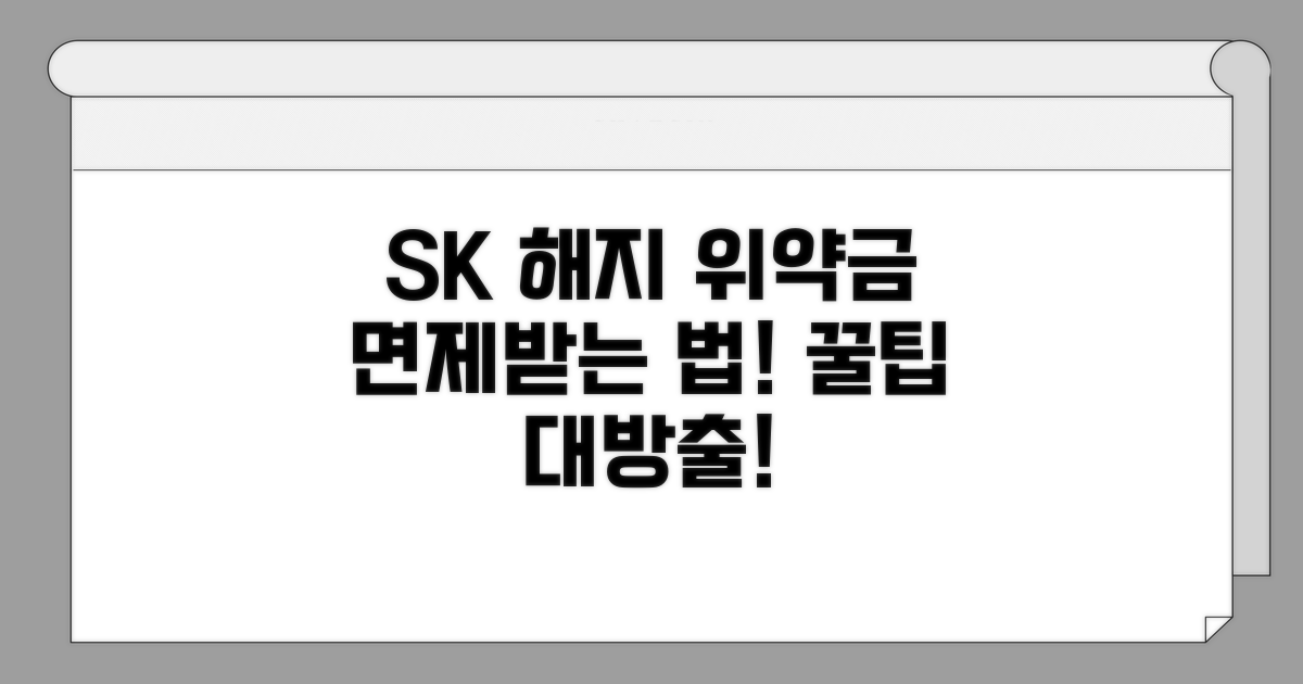 SK 해지 위약금 면제 조건 확인