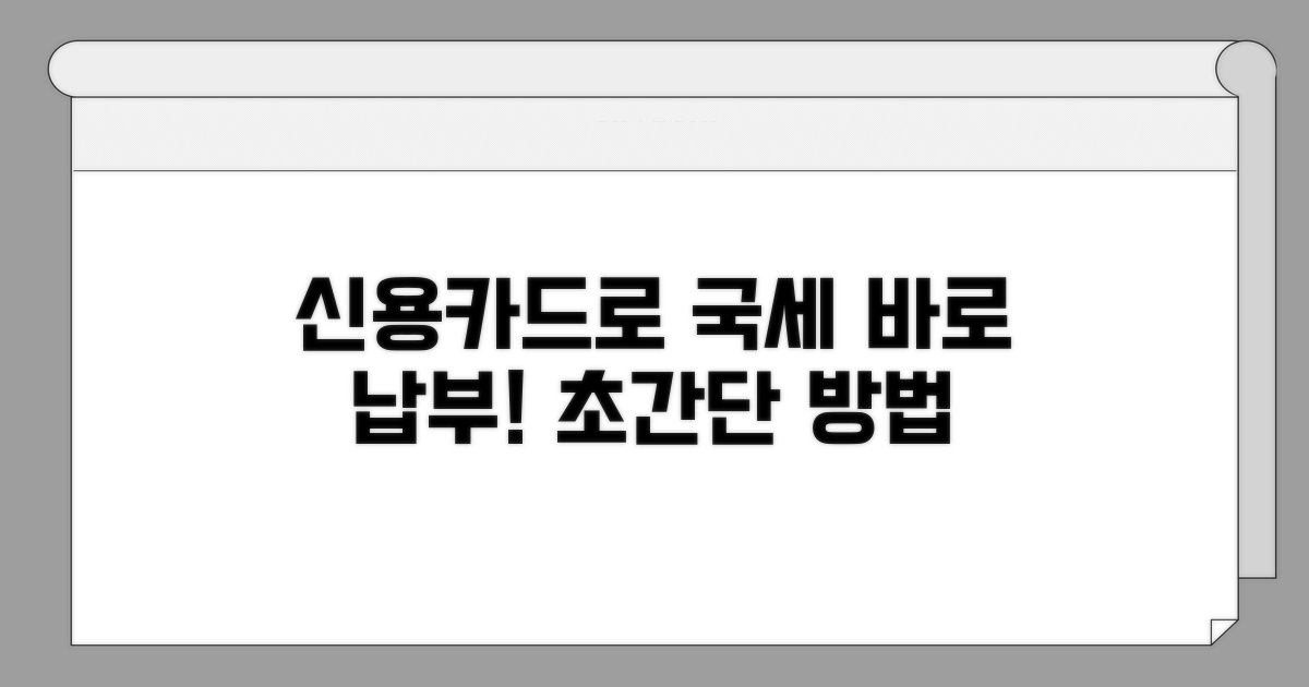 신용카드로 국세납부 방법은?