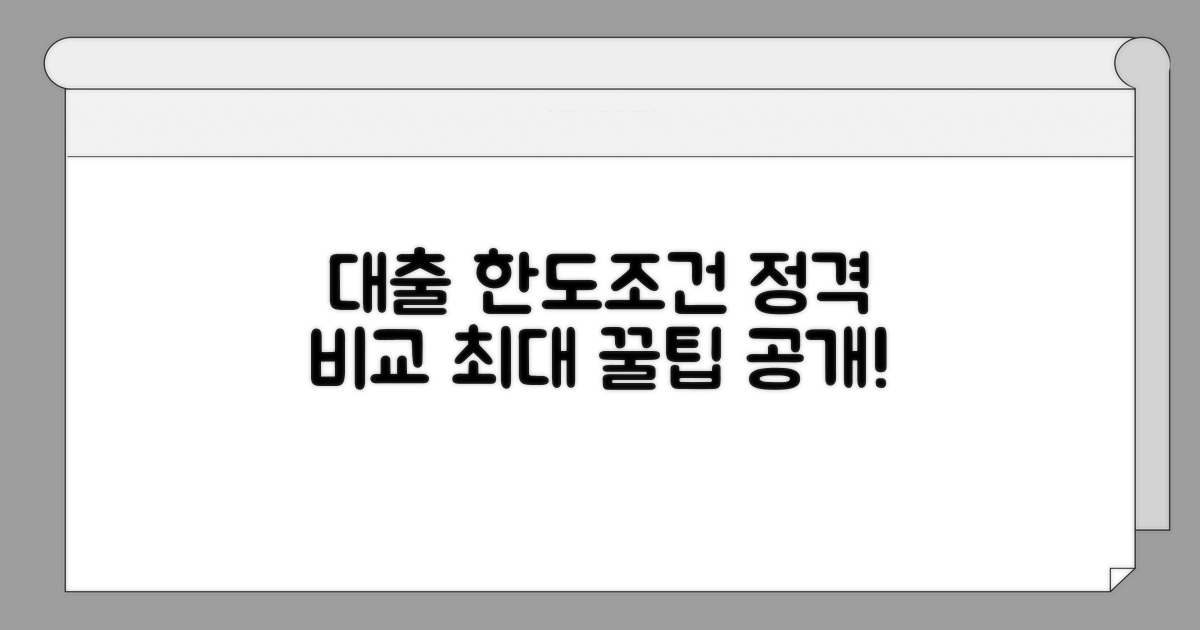 대출 한도 및 조건 상세 비교