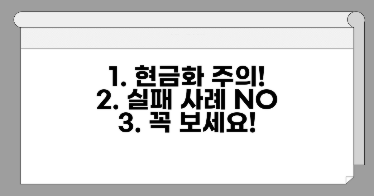 주의사항 및 현금화 실패 사례 방지