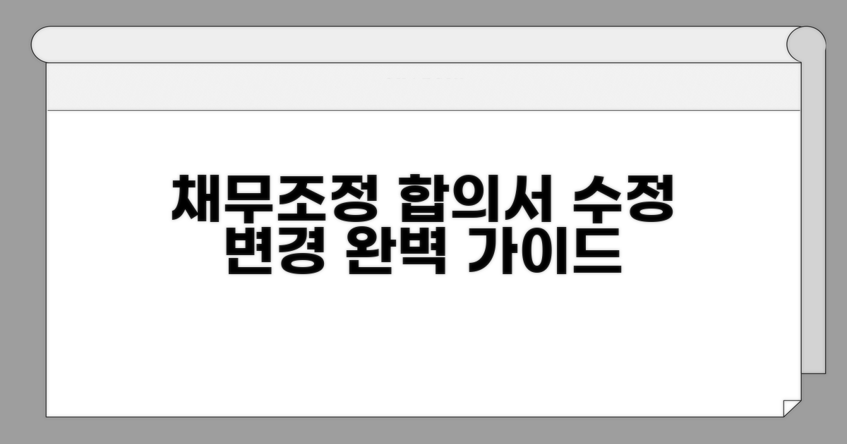 채무조정 합의서 수정 및 변경 방법