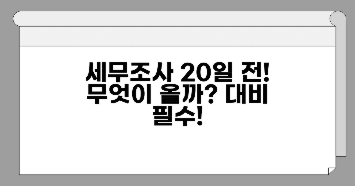세무조사 20일 전 통지, 무엇이 올까?