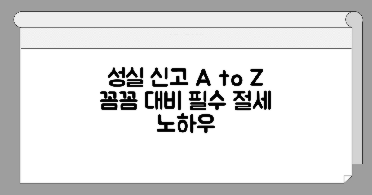 성실 신고와 사전 대비, 필수 노하우