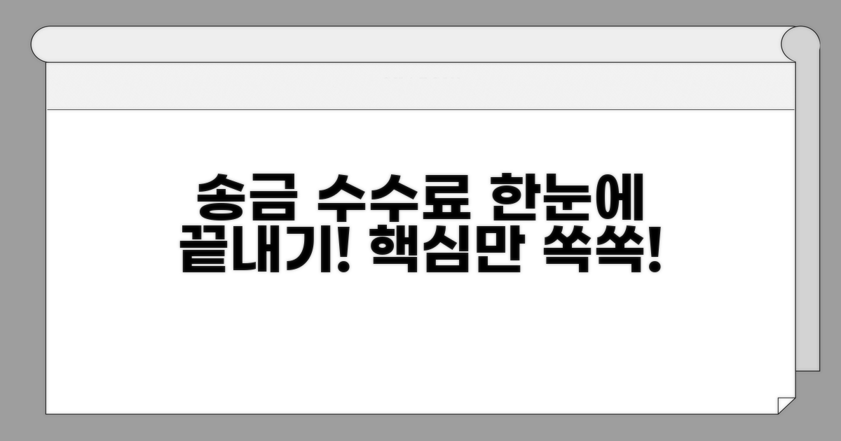 핵심 송금 수수료 정보 한눈에