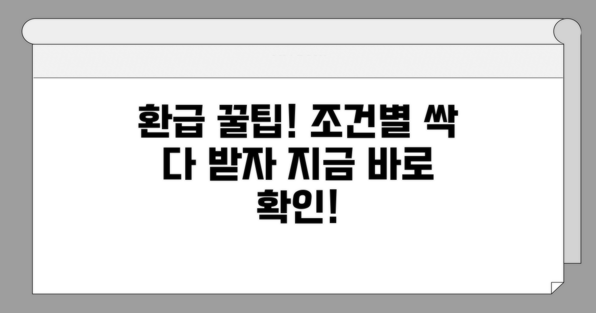 조건별 환급받는 방법 알아보기