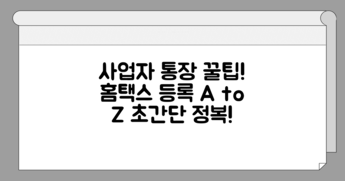 사업자 통장 홈택스 등록 방법
