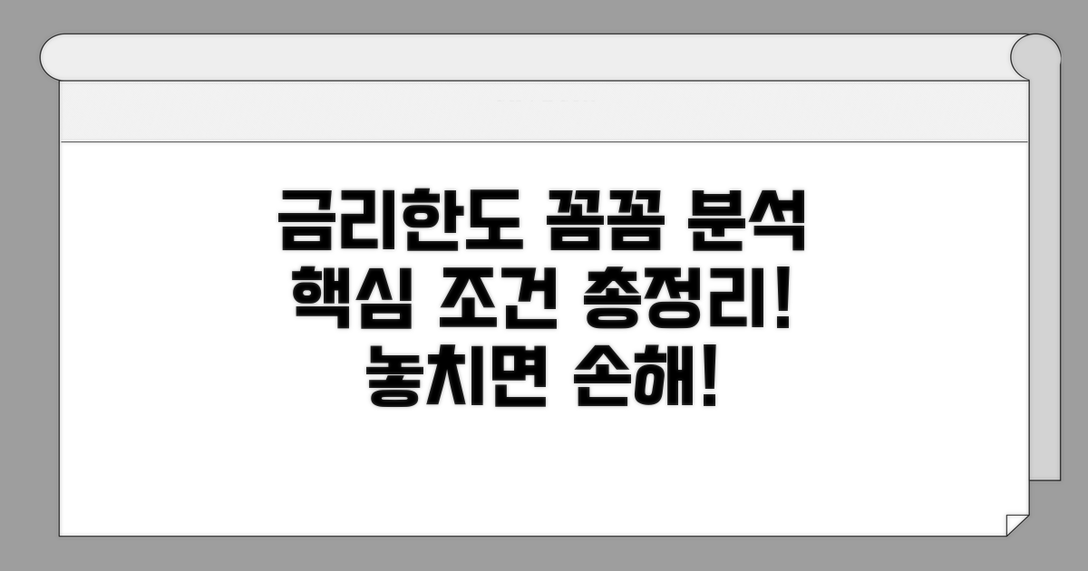 금리, 한도 조건 상세 분석