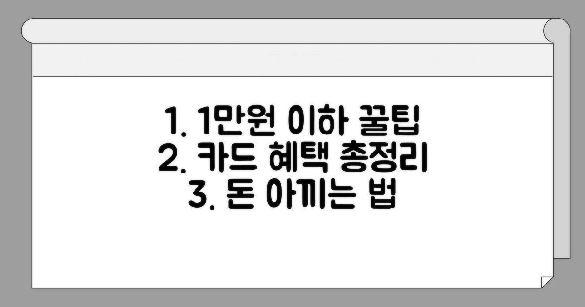 1만원 이하 카드 혜택 완벽 분석