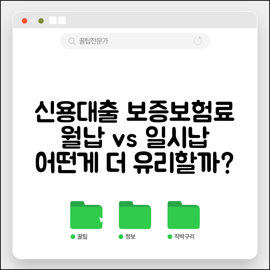 신용대출 보증보험료 월납 vs 일시납 어떤게 유리한가요 | 보증보험료 | 납부방식 | 비교