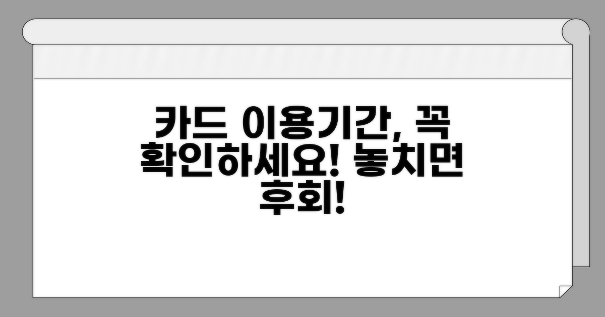카드 이용기간, 무엇을 확인해야 할까?