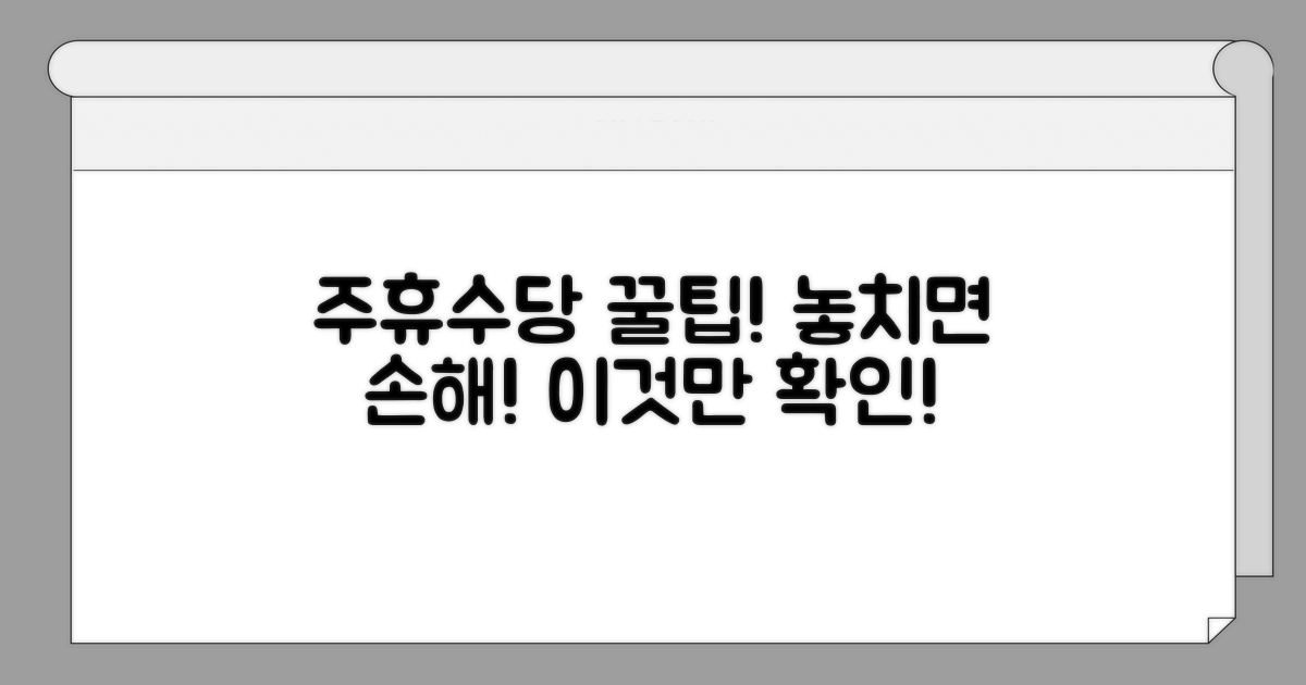 주휴수당 놓치지 않는 체크리스트