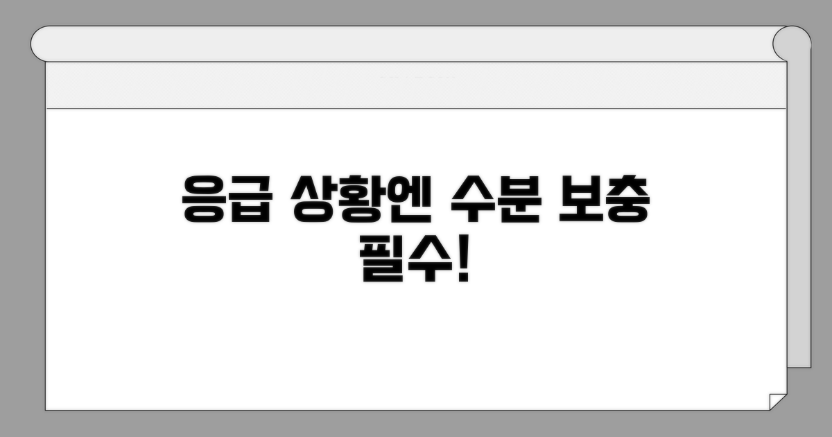 응급 상황, 수분 공급은 필수