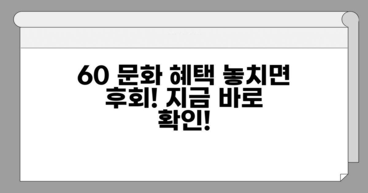 60세 이상 문화 혜택 총정리