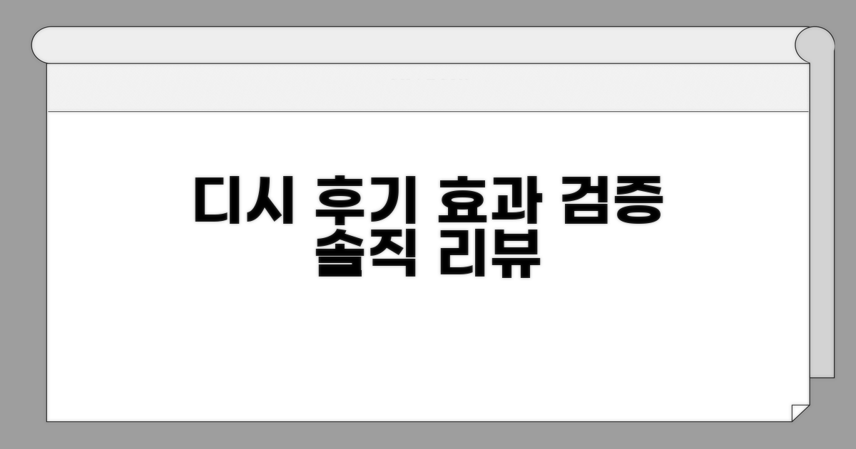 실제 디시 후기, 효과 검증