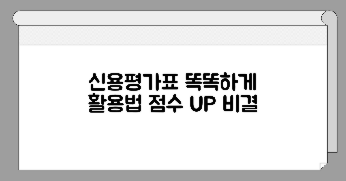 신용평가표, 똑똑하게 활용하기