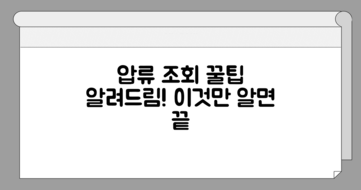 압류 조회 꿀팁과 추가 정보