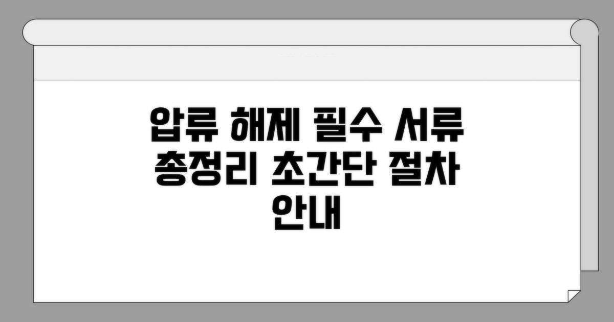 압류 해제 절차와 필요 서류