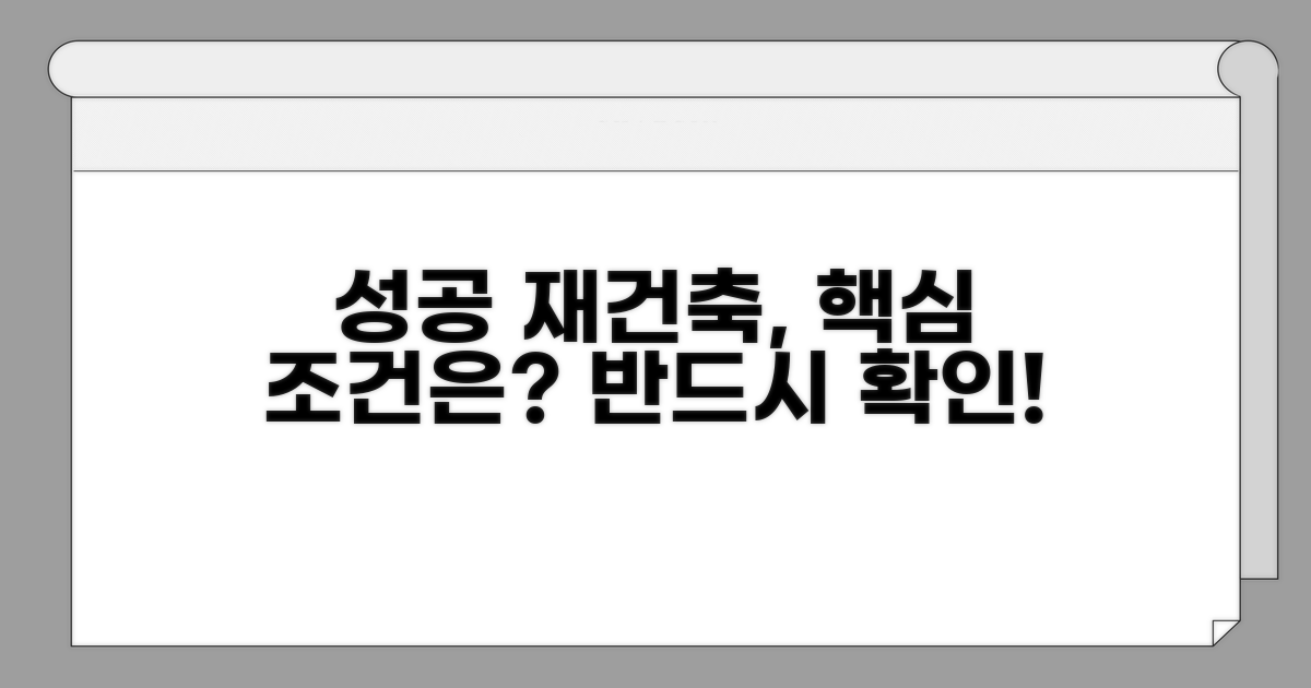 성공적인 재건축 조건 파악