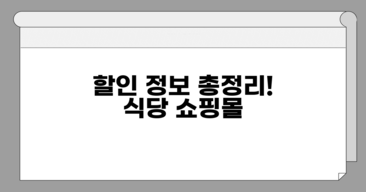 식당, 쇼핑몰 할인 정보 한눈에