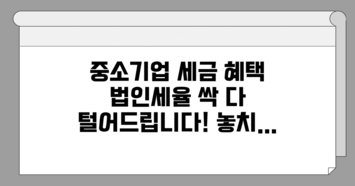 중소기업 법인세율 혜택 총정리