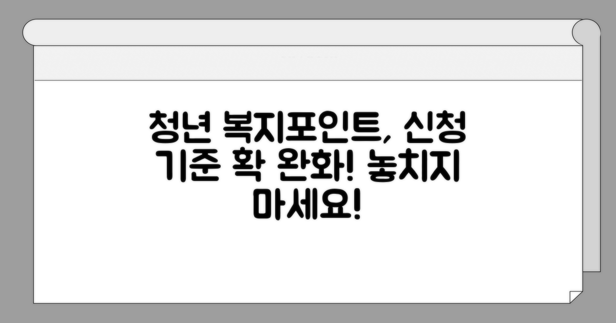청년복지포인트 신청 기준 완화