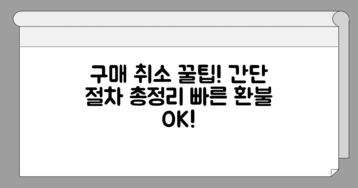 구매 취소 절차 완벽 가이드