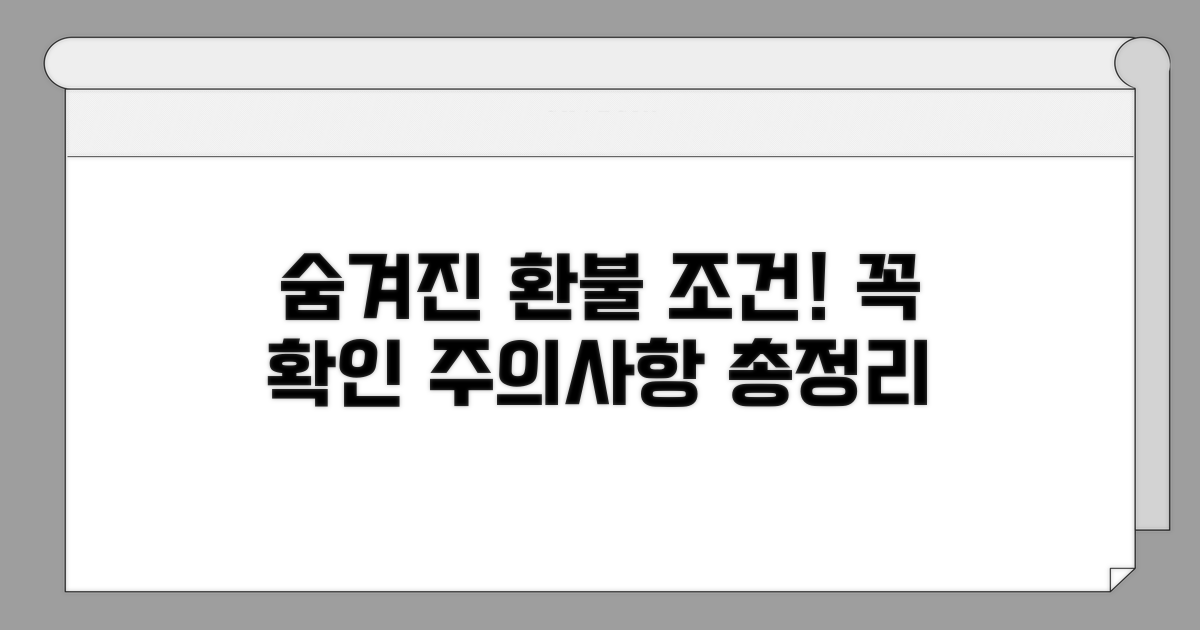 주의해야 할 환불 조건과 제한사항