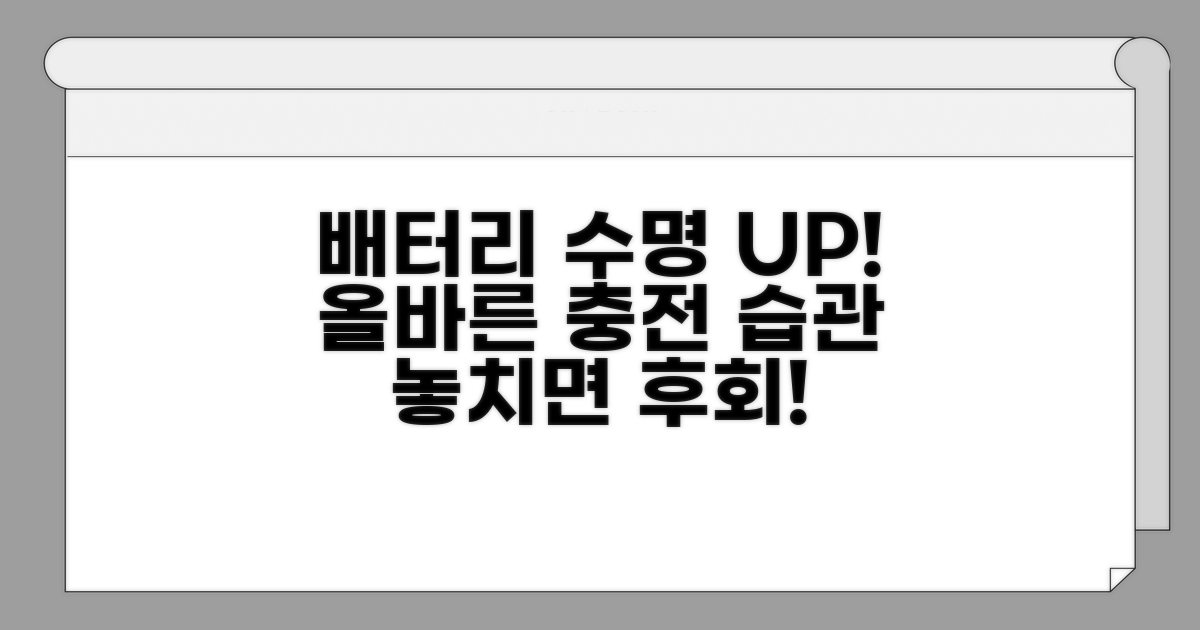 배터리 충전, 올바른 방법은?