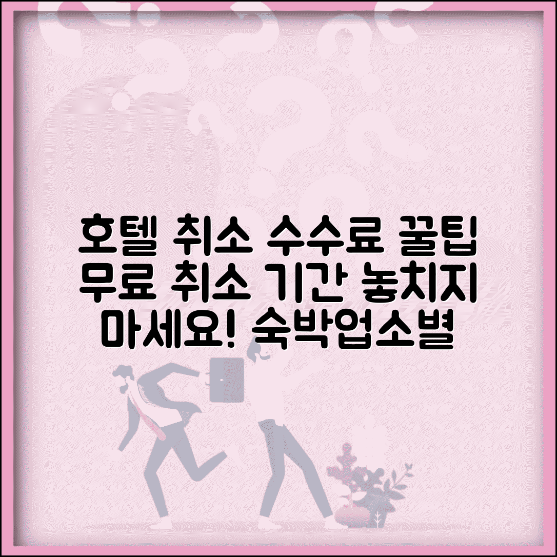 호텔 예약 취소 수수료 정책 | 숙박업소별 취소 수수료 부과 기준과 무료 취소 기간