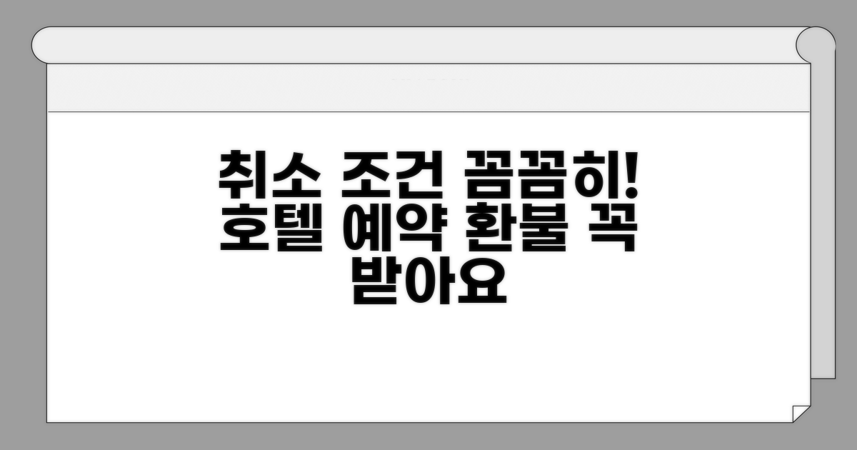 호텔 예약 취소 조건 확인