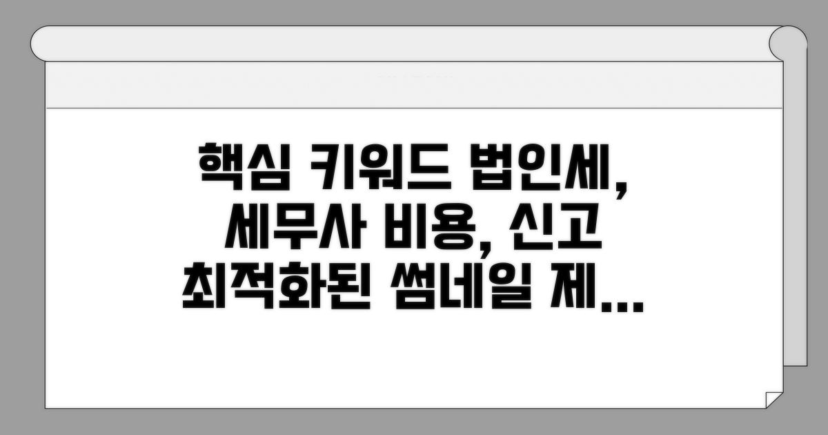 법인세 신고, 세무사 비용 기준 상세 안내