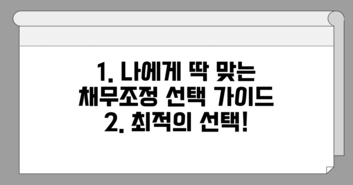 나에게 맞는 채무조정 선택법