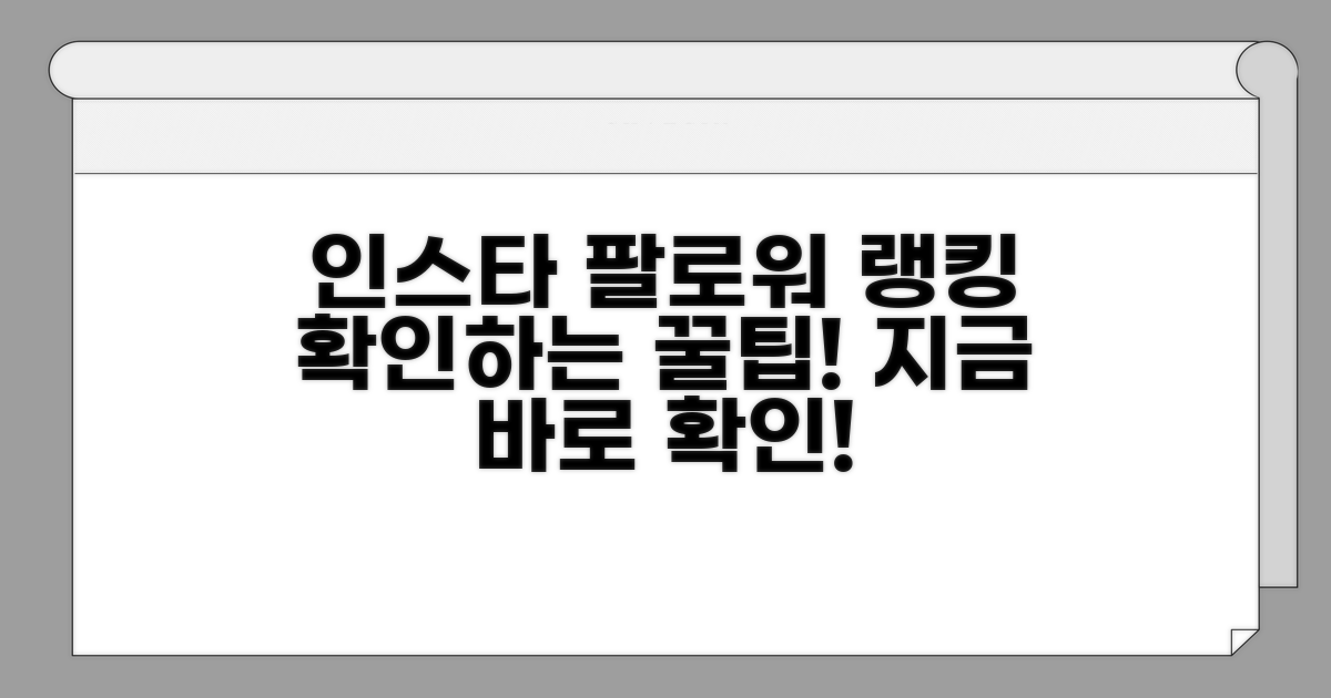 인스타 팔로워 순위 확인 방법