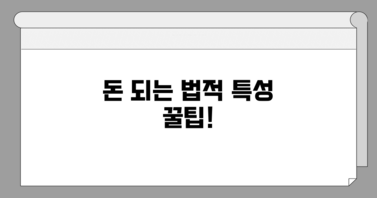 알아두면 돈 되는 법적 특성