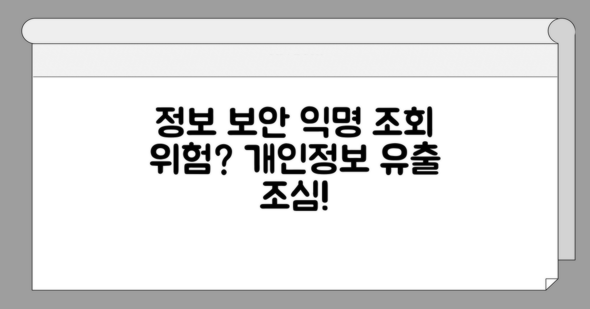 익명 조회 서비스 개인정보 위험