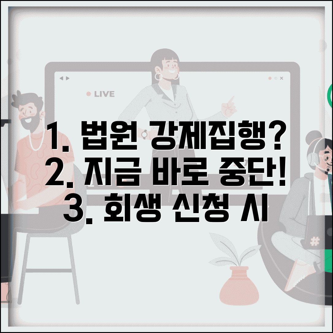 강제집행 중단 신청 | 개인회생 신청시 강제집행 중단과 담보권 제한