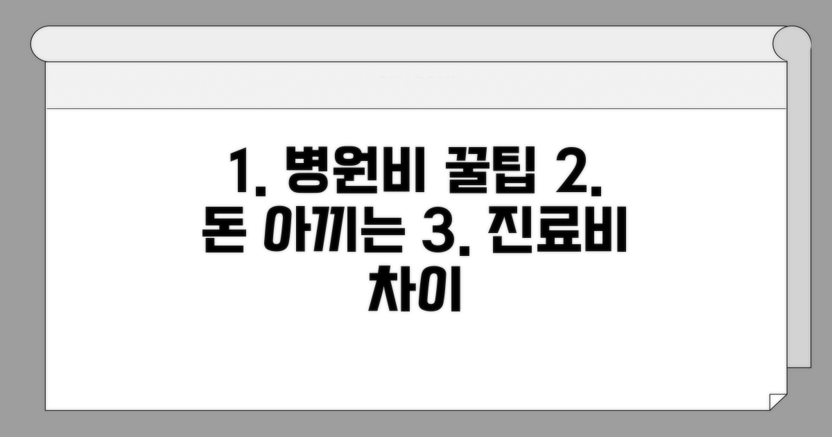 진료비 차이, 알면 돈 버는 꿀팁