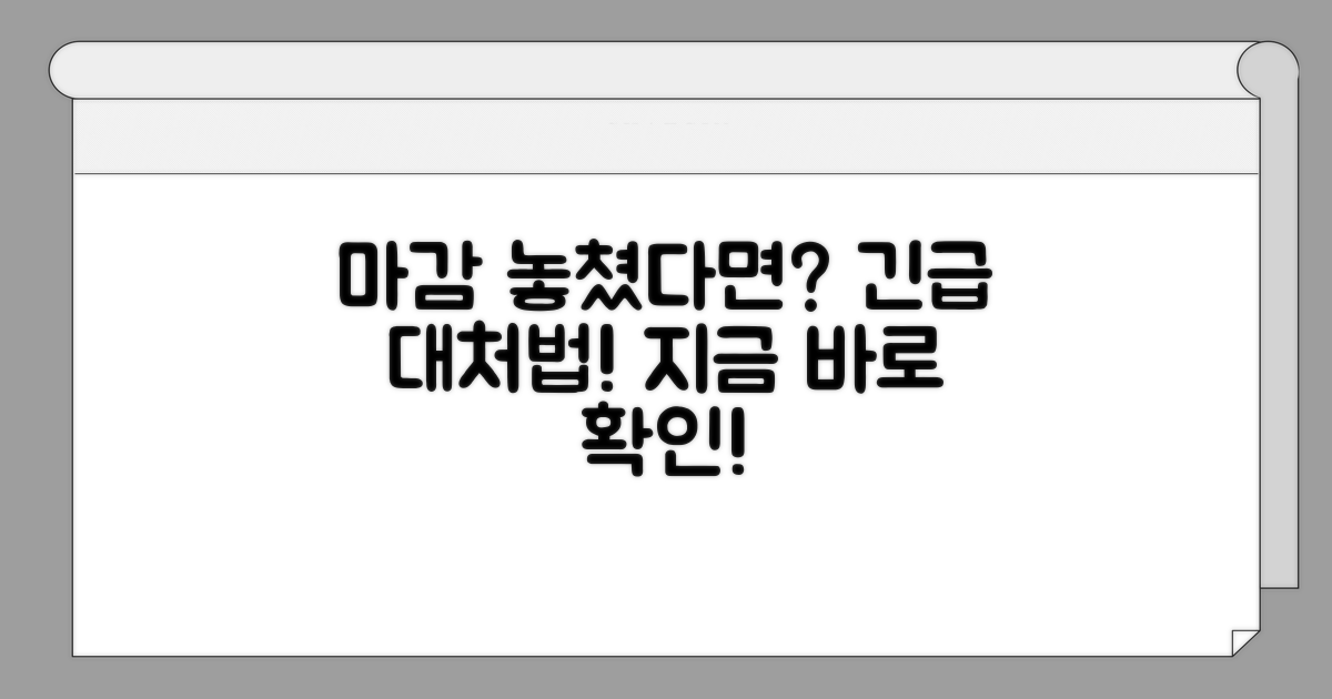 마감일 놓쳤을 때 대처법