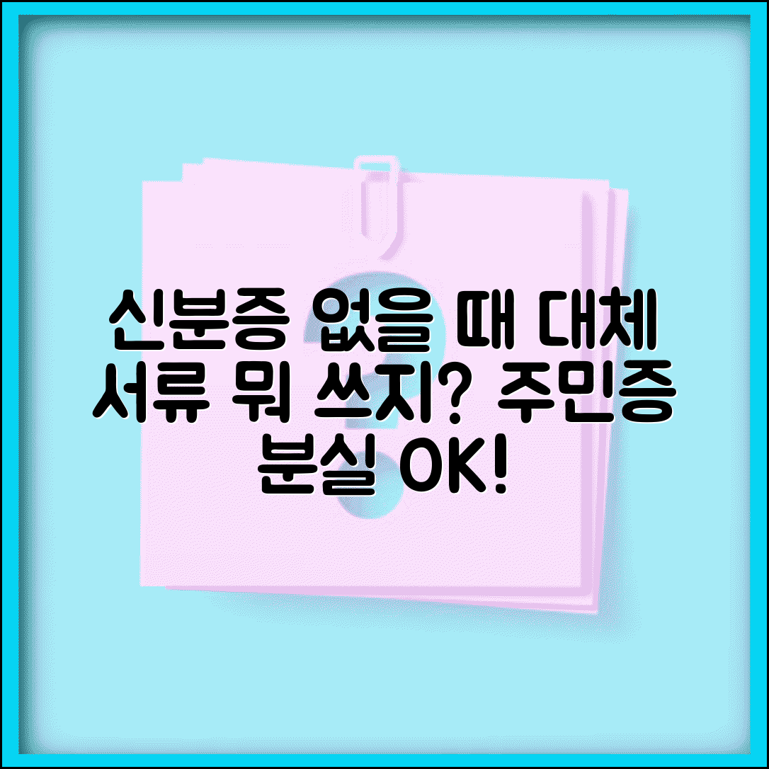 신분증 없을때 대체 서류 | 주민등록증 분실시 사용 가능한 대체 신분증명서