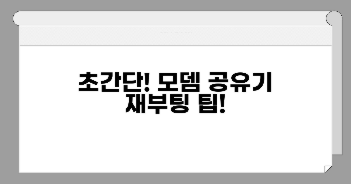 모뎀 공유기 재부팅 방법