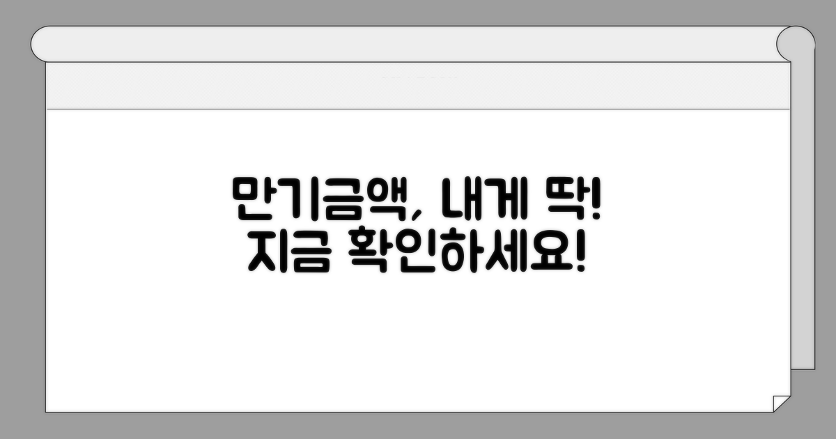 나에게 맞는 만기금액 확인하기