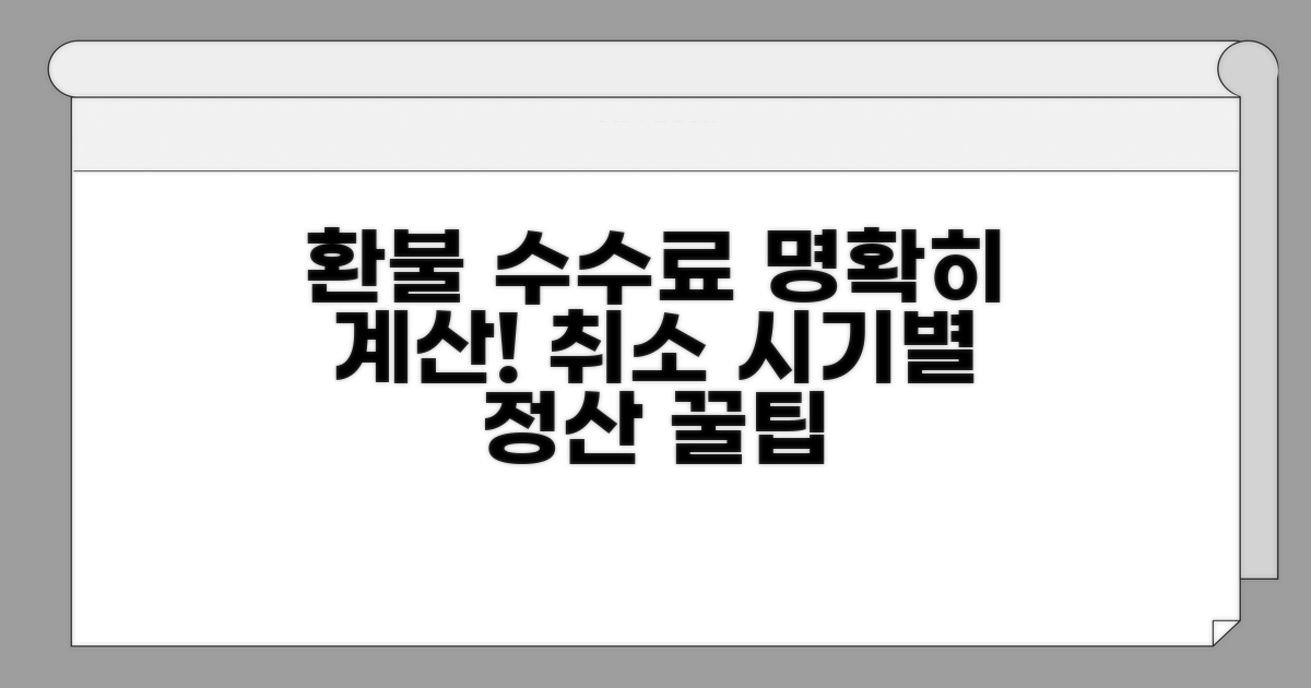 취소 시기별 수수료 계산 방법