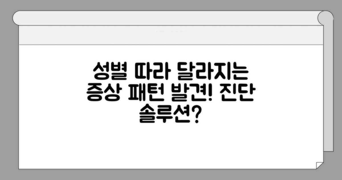 나타나는 증상 패턴, 성별별 다름 확인