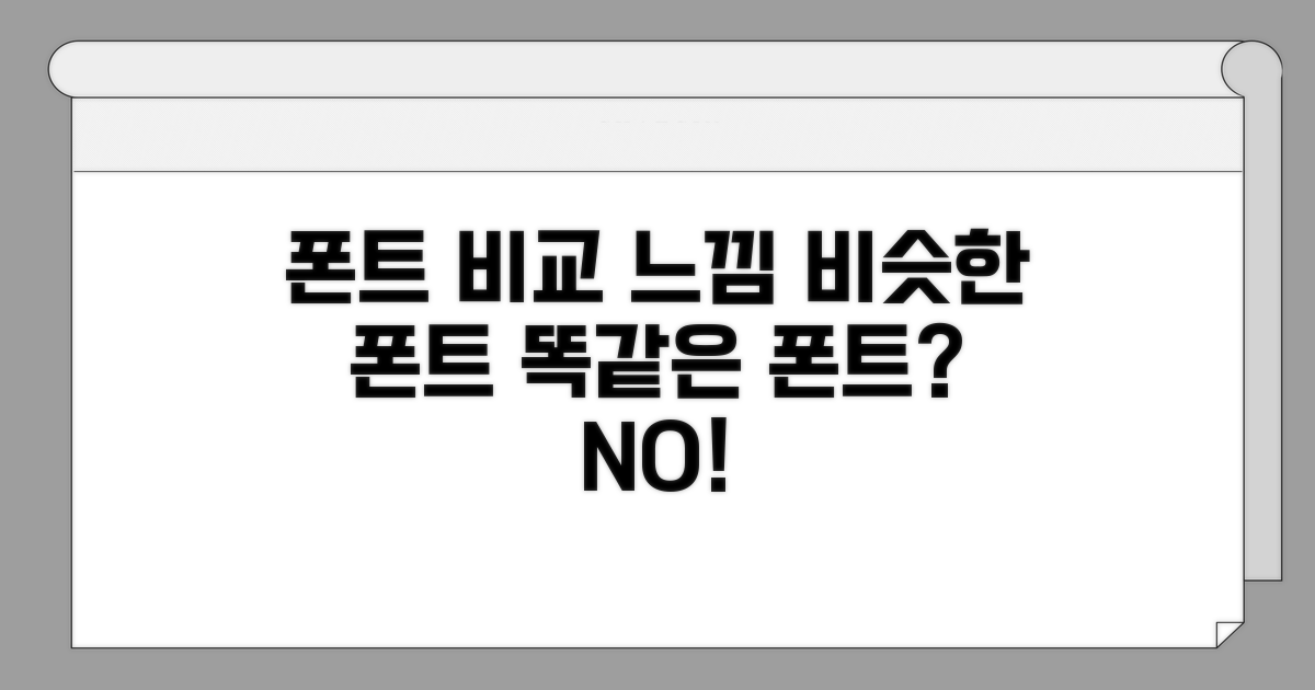 비슷한 느낌 폰트 조건 비교