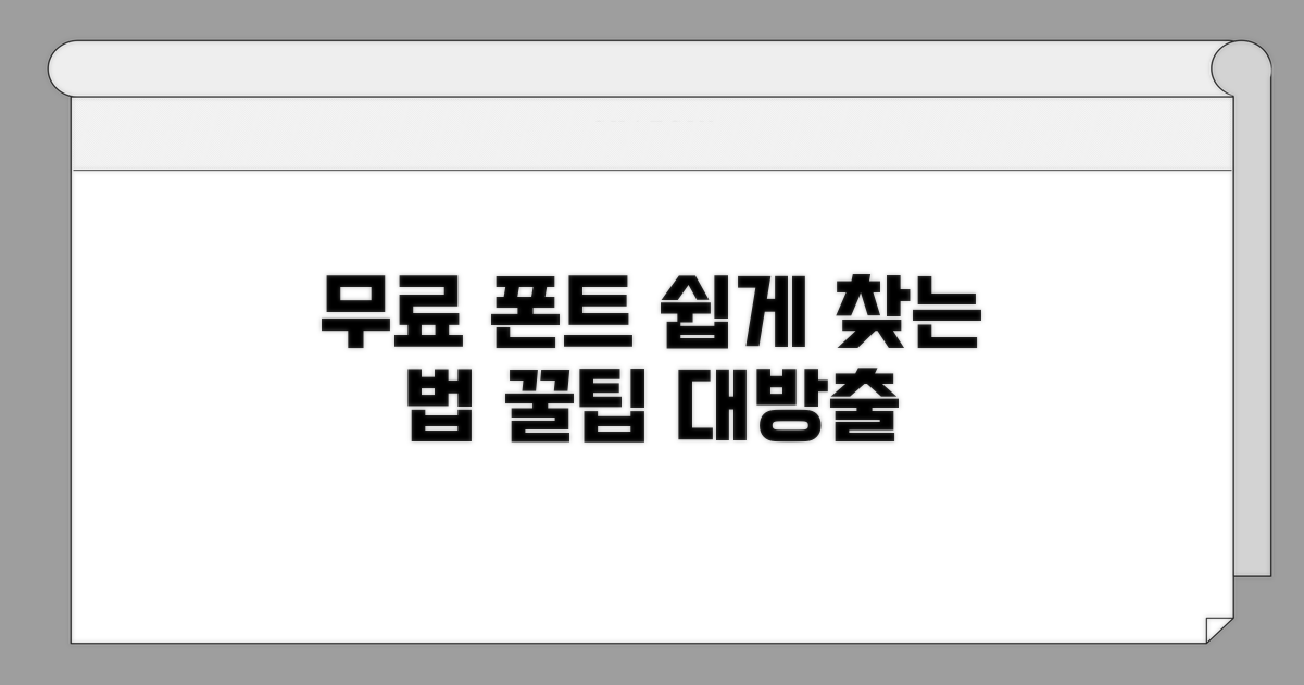 무료 폰트 찾는 쉬운 방법