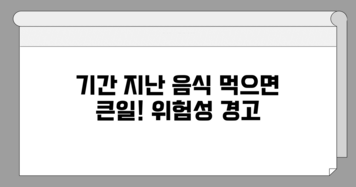 기간 지난 식품 섭취 위험성