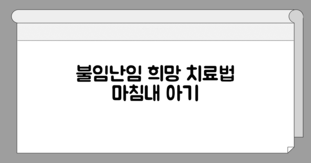불임/난임: 희망을 찾는 치료법